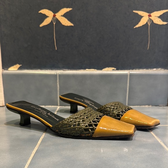 Stephane Kelian Shoes - Women's Woven Green Mules